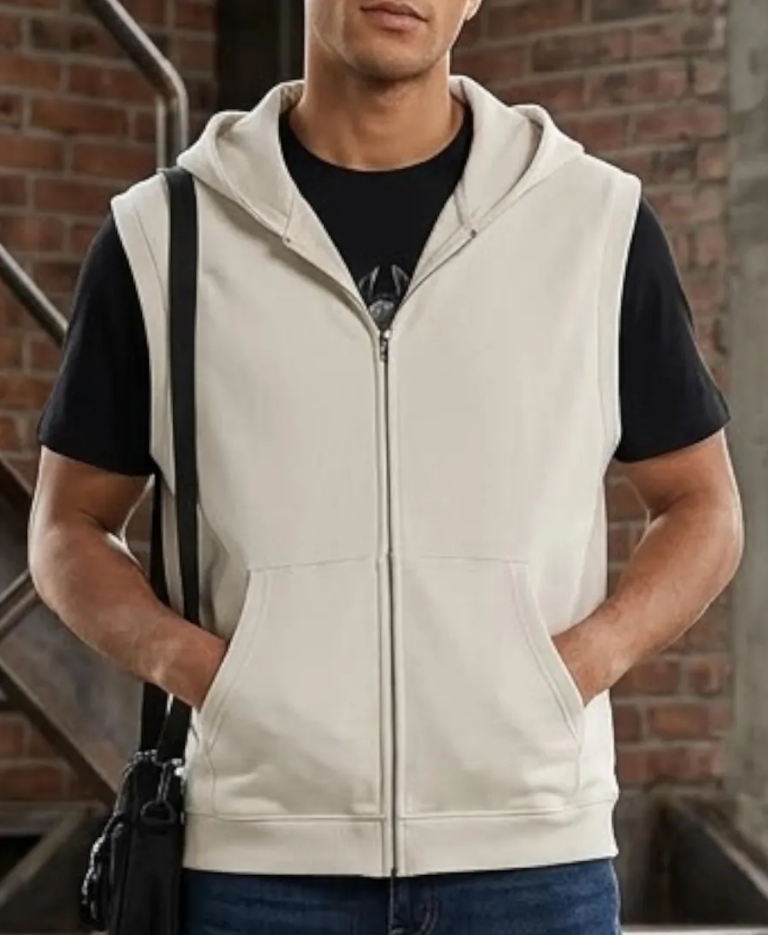 Streetwear Oversized Sleeveless Zip Jacket