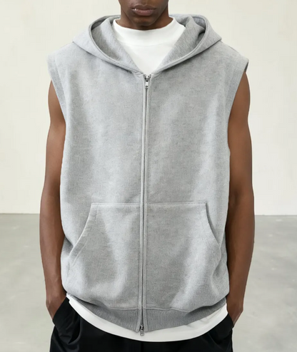 Streetwear Oversized Sleeveless Zip Jacket
