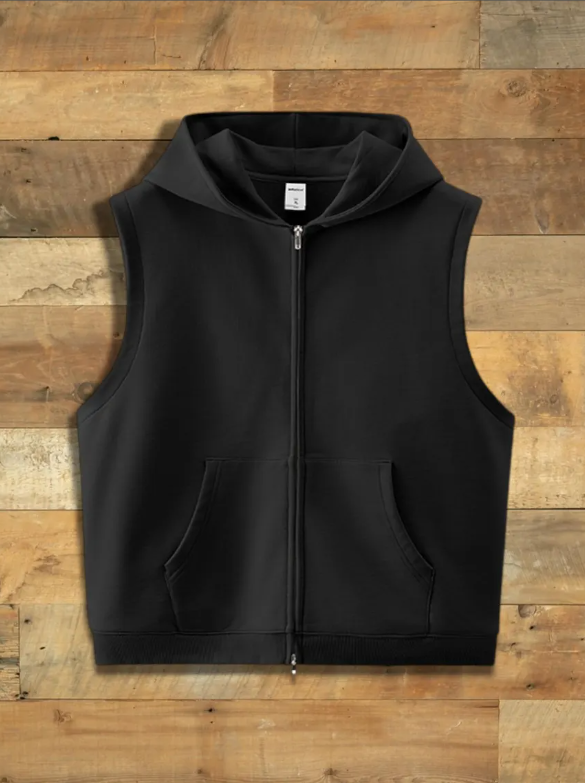 Streetwear Oversized Sleeveless Zip Jacket