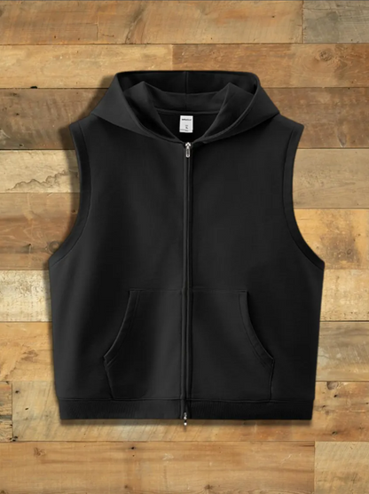 Streetwear Oversized Sleeveless Zip Jacket