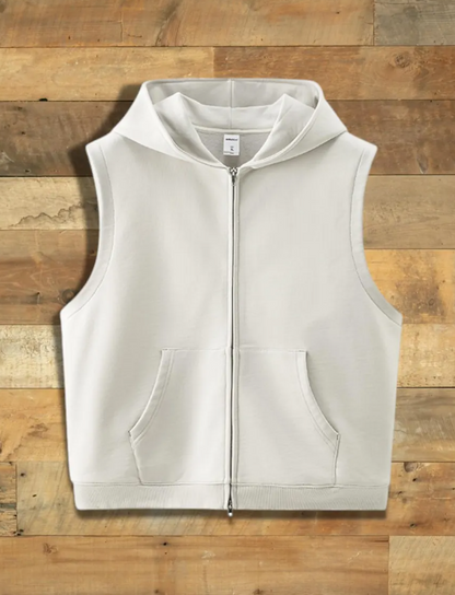 Streetwear Oversized Sleeveless Zip Jacket
