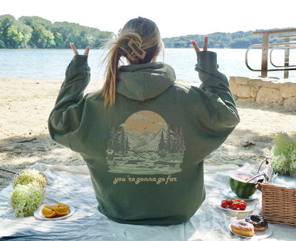 You're Gonna Go Far Vintage Style Folk Music Festival Hoodie