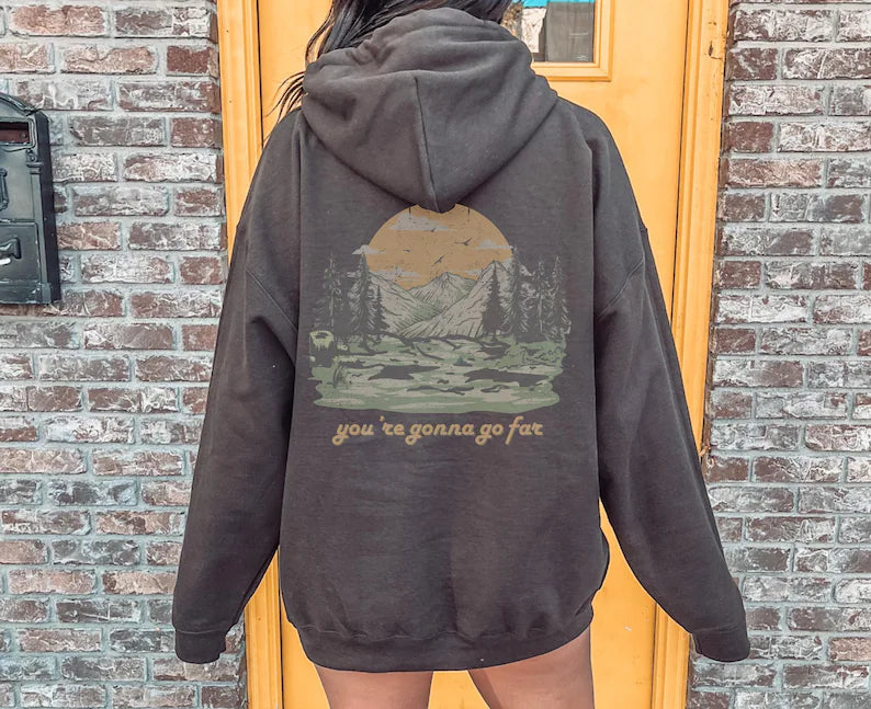 You're Gonna Go Far Vintage Style Folk Music Festival Hoodie