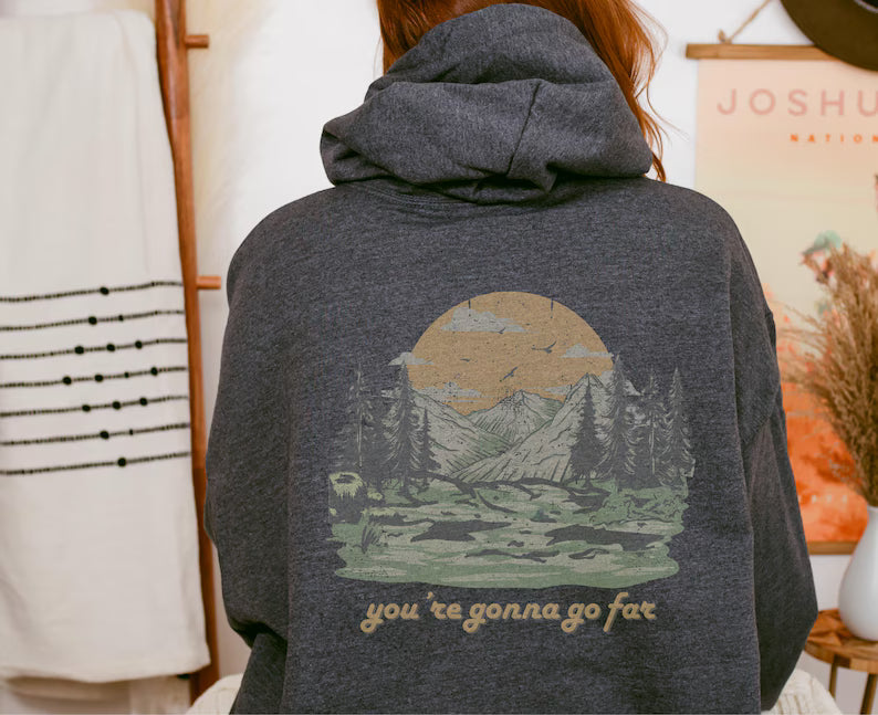 You're Gonna Go Far Vintage Style Folk Music Festival Hoodie