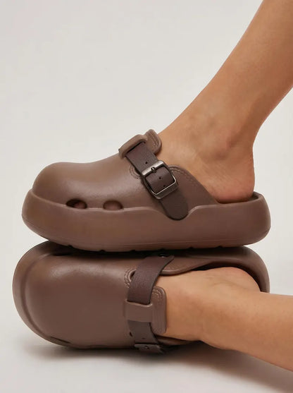 Black Brown White Platform Slip On Shoes | Chunky Foam Clogs & Lightweight Colorblock Platform Mules