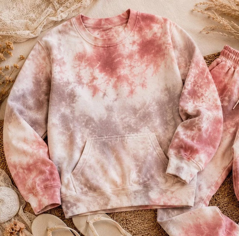 Hand-Dyed Tie Dye Fleece Hoodie (Unisex)