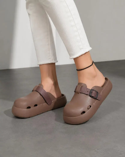 Black Brown White Platform Slip On Shoes | Chunky Foam Clogs & Lightweight Colorblock Platform Mules