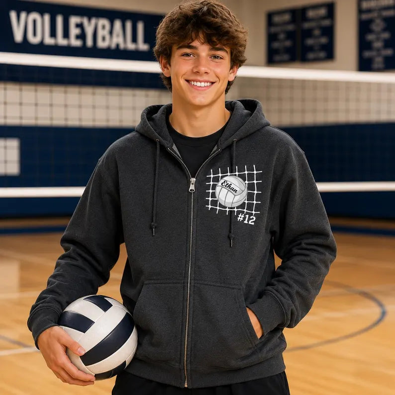 Volleyball Full Zip Jacket - Athletic Warm-Up Performance Outerwear