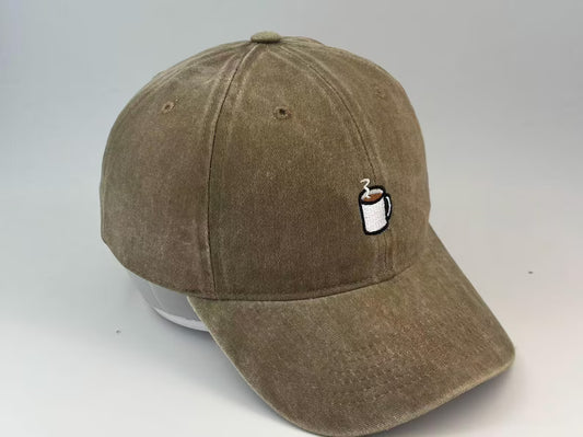 Coffee Cup Embroidered Baseball Cap - Unisex Casual Daily Leisure Hat