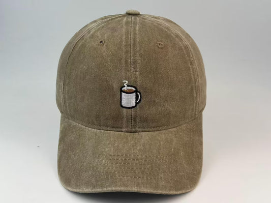 Coffee Cup Embroidered Baseball Cap - Unisex Casual Daily Leisure Hat