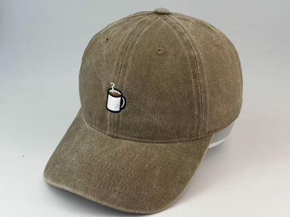 Coffee Cup Embroidered Baseball Cap - Unisex Casual Daily Leisure Hat