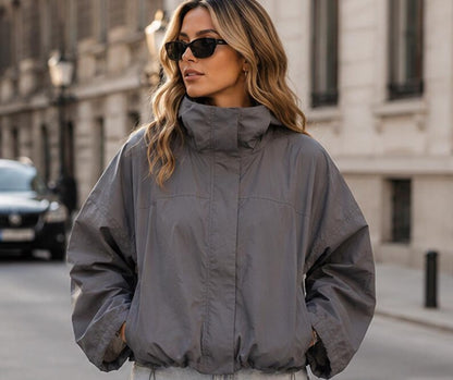 Women's Hooded Windbreaker Jacket - Lightweight Waterproof Outdoor Hiking Rain Coat