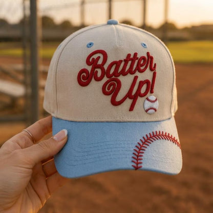 Batter Up Embroidered Baseball Cap - Baseball Fan Game Day Gift