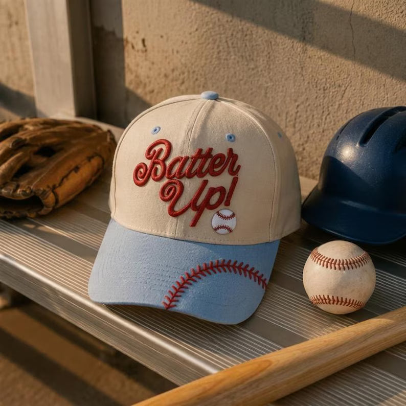Batter Up Embroidered Baseball Cap - Baseball Fan Game Day Gift