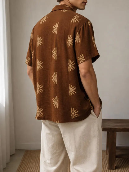Men’s Lightweight Embroidered Hawaiian Shirt - Casual Summer Beachwear