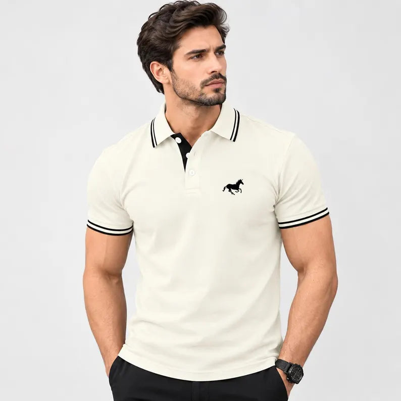 Men's Short Sleeve Polo Shirt - Casual Summer Collared T-Shirt