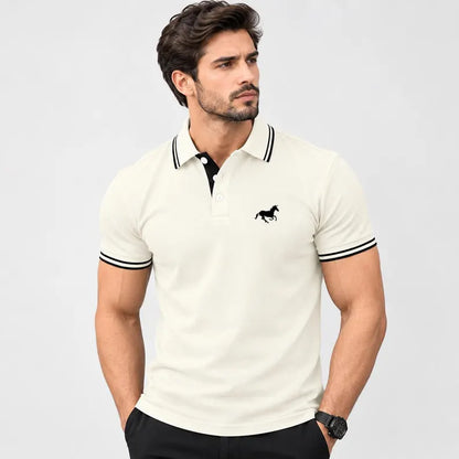 Men's Short Sleeve Polo Shirt - Casual Summer Collared T-Shirt