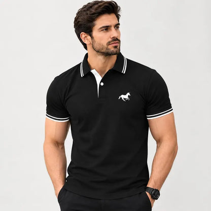 Men's Short Sleeve Polo Shirt - Casual Summer Collared T-Shirt
