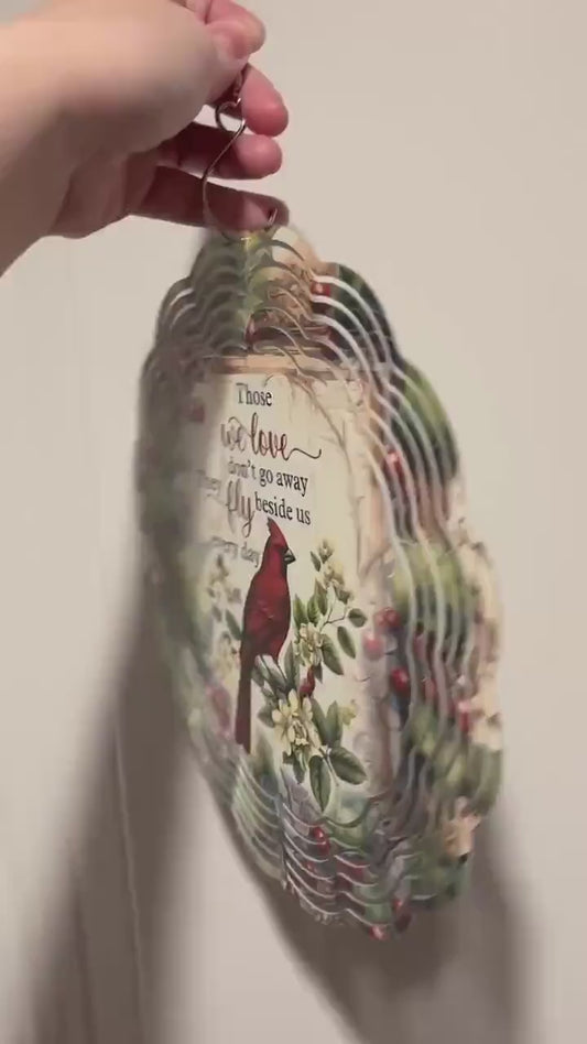 Cardinal Memorial Wind Spinner - "Those We Love Don't Go Away" Remembrance Garden Decor